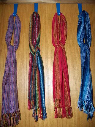 Colorful woven scarves