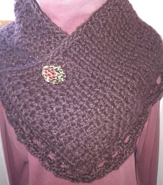 Brown alpaca shawlette