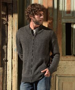 Men's Full Zip Alpaca Cardigan 