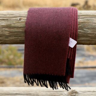 100% Alpaca Deep Red Herringbone Scarf