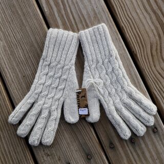 100% Alpaca "Snow" Trenza Gloves