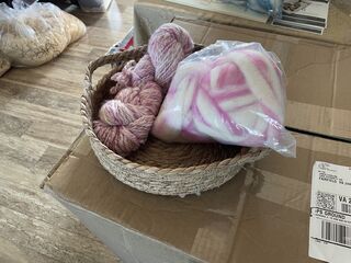 Pink/White Swirl Alpaca Roving