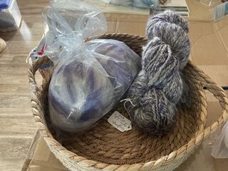 Purple/Grey Swirl Alpaca Roving