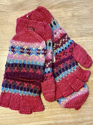 Alpaca Glittens- Lined- Pink