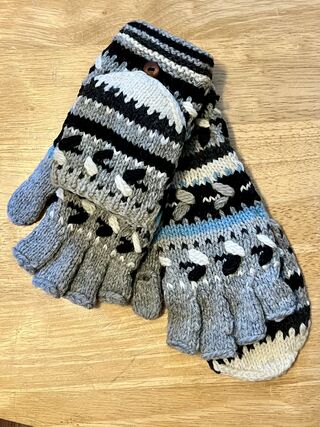 Alpaca Glittens- Lined- Grey