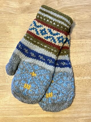 Alpaca Mittens- Lined- Grey Multi