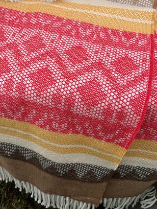 Alpaca Throw Blanket- Red & Gold