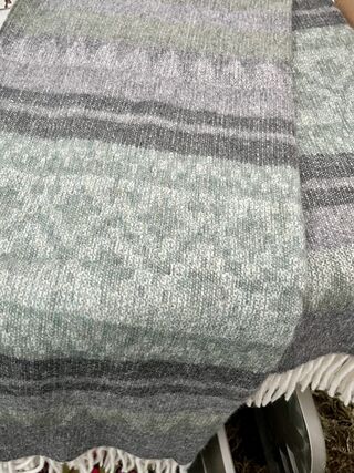 Alpaca Throw Blanket- Grey/ Green