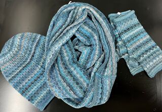 Alpaca Cowl, Hat, Handwarmer Set- Aqua