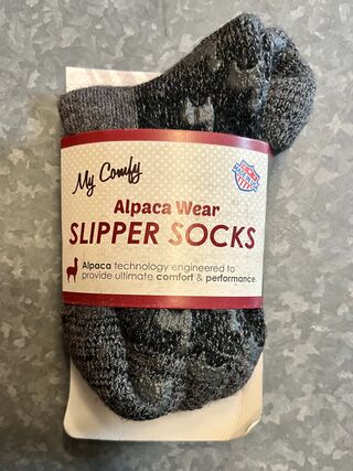 Alpaca Slipper Socks w/ Non-Skid Grips