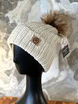 Photo of White With Brown Pom Pom Hat