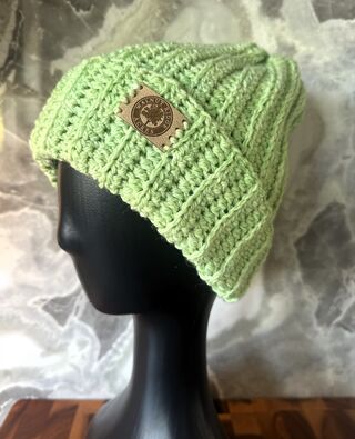 Bright Green Ribbed Hat