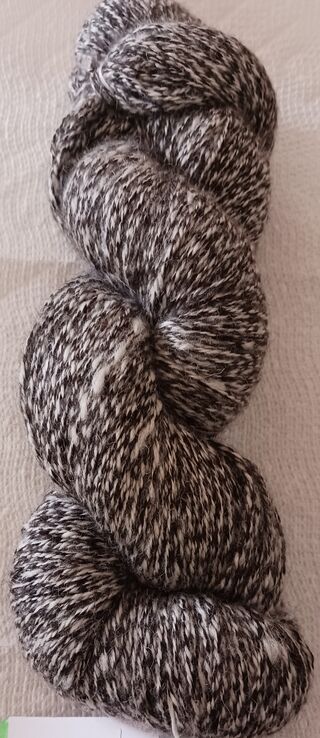 100% Alpaca Black & White Tweed