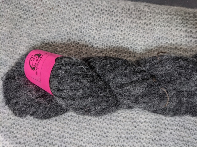 Lace Alpaca Yarn BRUSHED - Dark Grey