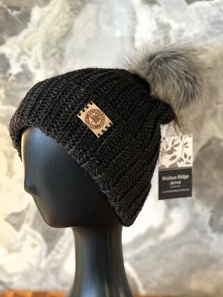 Photo of Black With Grey Pom Pom Hat