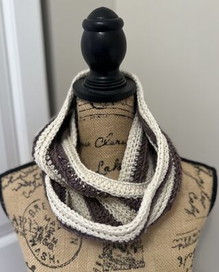 Photo of White & Purple Infinity Scarf